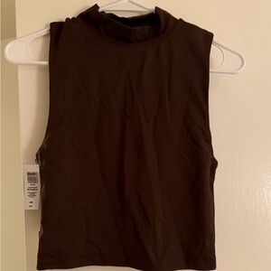 Aritzia contour mock neck Dark Brown Tank Top